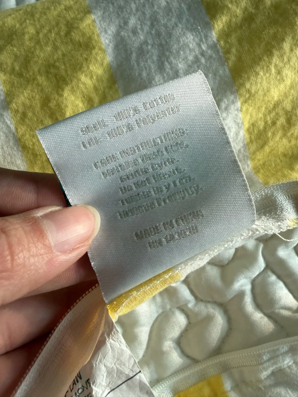 Set of 2 Carleton Varney Yellow/White Quilted King Pillowcases Coastal Grandma